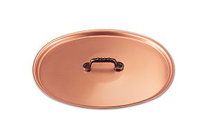 Classical Range 30 x 20cm Oval Copper Lid with Cast Iron Handle For Gratin and Frying Pan