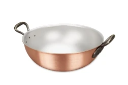 Klassieke serie 28 cm koperen wok met gietijzeren handgrepen — 1