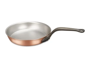 Poêle à frire classique en cuivre de 24 cm avec manche en fonte — 1