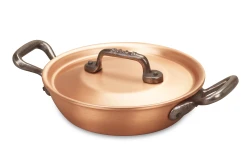 Classical Range 16cm Round Copper au Gratin Pan with Cast Iron Loop Handles — 2