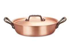 Sartén clásica redonda de cobre de 20 cm con asas de hierro fundido — 3