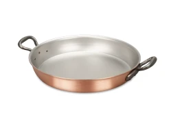 Gama classica Padella rotonda in rame da 28 cm con manici ad anello in ghisa — 1