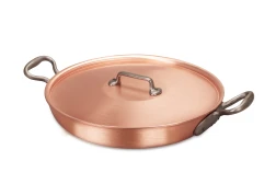 Poêle à gratin ronde classique en cuivre de 32 cm avec poignées en fonte — 2