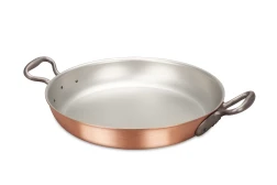 Poêle à gratin ronde classique en cuivre de 32 cm avec poignées en fonte — 1