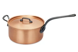 Classical Range 24cm Copper Saucepan with Cast Iron Handle and Helper Handle — 2