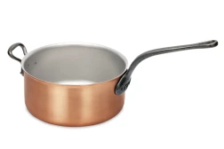 Classical Range 24cm Copper Saucepan with Cast Iron Handle and Helper Handle — 1