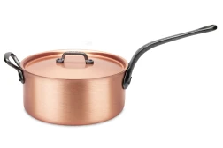Classical Range 24cm Copper Saucepan with Cast Iron Handle and Helper Handle — 3
