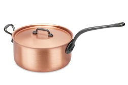 Classical Range 24cm Copper Saucepan with Cast Iron Handle and Helper Handle — 2