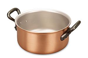 Classical Range 16cm Copper Casserole with Cast Iron Handles