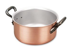 Classical Range 16cm Copper Casserole with Cast Iron Handles