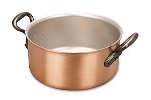 Classical Range 20cm Copper Casserole with Cast Iron Handles