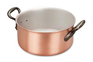 Classical Range 20cm Copper Casserole with Cast Iron Handles