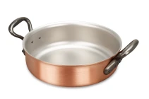 Klassieke serie 20 cm koperen rondeau met gietijzeren handvatten — 1