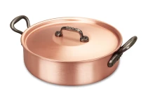 Rondeau clásico de cobre de 24 cm con asas de hierro fundido — 2