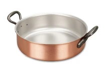 Rondeau clásico de cobre de 24 cm con asas de hierro fundido — 1