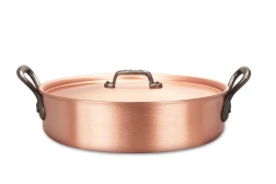 Rondeau clásico de cobre de 28 cm con asas de hierro fundido — 3