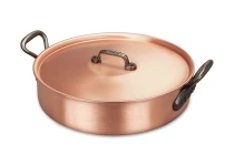 Rondeau clásico de cobre de 28 cm con asas de hierro fundido — 2
