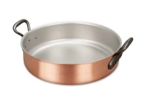 Rondeau clásico de cobre de 28 cm con asas de hierro fundido — 1