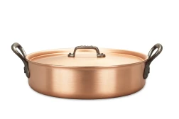 Rondeau classico in rame da 28 cm con manici in ghisa — 3