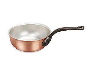 Classical Range 18cm Copper Saucier Pan with Cast Iron Handle
