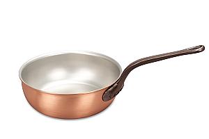 Classical Range 24cm Copper Saucier Pan with Cast Iron Handle