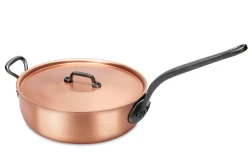 Classical Range 28cm Copper Saucier Pan with Cast Iron Handle and Helper Handle — 2