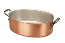 Classical Range 30 x 20cm Oval Copper Casserole with Cast Iron Handles — 1
