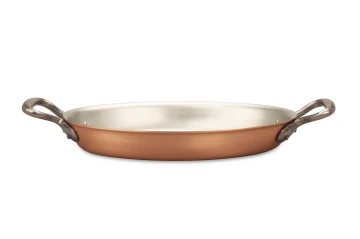 Gamma classica Padella ovale in rame da 25 x 17 cm con manici ad anello in ghisa — 2
