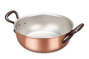 Classical Range 20cm Copper Stew Pan with Cast Iron Handles