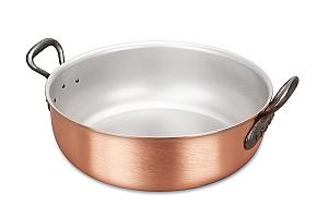Classical Range 28cm Copper Stew Pan with Cast Iron Handles