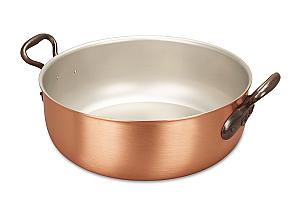 Classical Range 32cm Copper Stew Pan with Cast Iron Handles