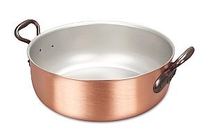 Classical Range 32cm Copper Stew Pan with Cast Iron Handles