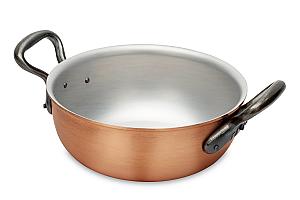 Classical Range 18cm Copper Stew Pan with Cast Iron Handles