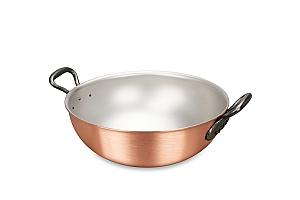 Classical Range 24cm Copper Risotto Pan with Cast Iron Loop Handles