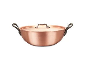 Classical Range 24cm Copper Risotto Pan with Cast Iron Loop Handles — 3