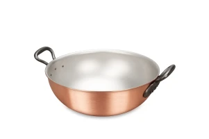 Classical Range 24cm Copper Risotto Pan with Cast Iron Loop Handles — 1