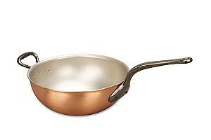 Classical Range 24cm Copper Risotto Pan with Cast Iron Handle and Helper Handle 