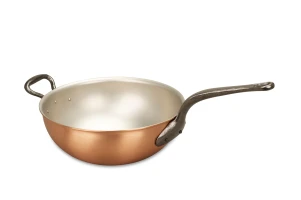 Klassische Serie 24 cm Risottopfanne aus Kupfer mit Gusseisen-Griff und Hilfsgriff  — 1
