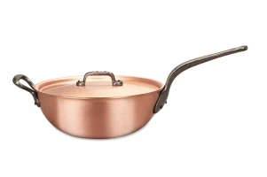 Classical Range 24cm Copper Risotto Pan with Cast Iron Handle and Helper Handle  — 3