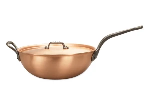 Classical Range 28cm Copper Wok with Cast Iron Handle and Helper Handle — 4