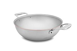 Copper Coeur 28cm Wok with Stainless Steel Loop Handles - Induction Compatible