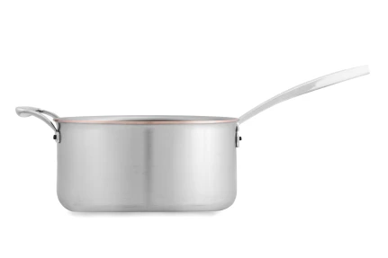 Copper Coeur 24cm Saucepan with Stainless Steel Handle and Helper Handle - Induction Compatible — 3