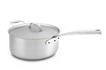 Copper Coeur 24cm Saucepan with Stainless Steel Handle and Helper Handle - Induction Compatible — 2