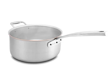 Copper Coeur 24cm Saucepan with Stainless Steel Handle and Helper Handle - Induction Compatible — 1