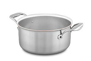 Copper Coeur 18cm Casserole with Stainless Steel Handles - Induction Compatible