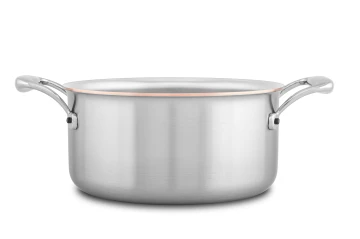 Copper Coeur 20cm Casserole with Stainless Steel Handles - Induction Compatible — 3