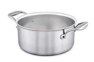 Copper Coeur 24cm Casserole with Stainless Steel Handles - Induction Compatible