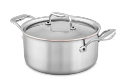 Copper Coeur 24cm Casserole with Stainless Steel Handles - Induction Compatible — 2