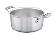 Copper Coeur 24cm Casserole with Stainless Steel Handles - Induction Compatible — 1