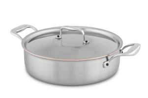 Rondeau Copper Coeur 24 cm con manici in acciaio inossidabile - Compatibile con l'induzione — 2